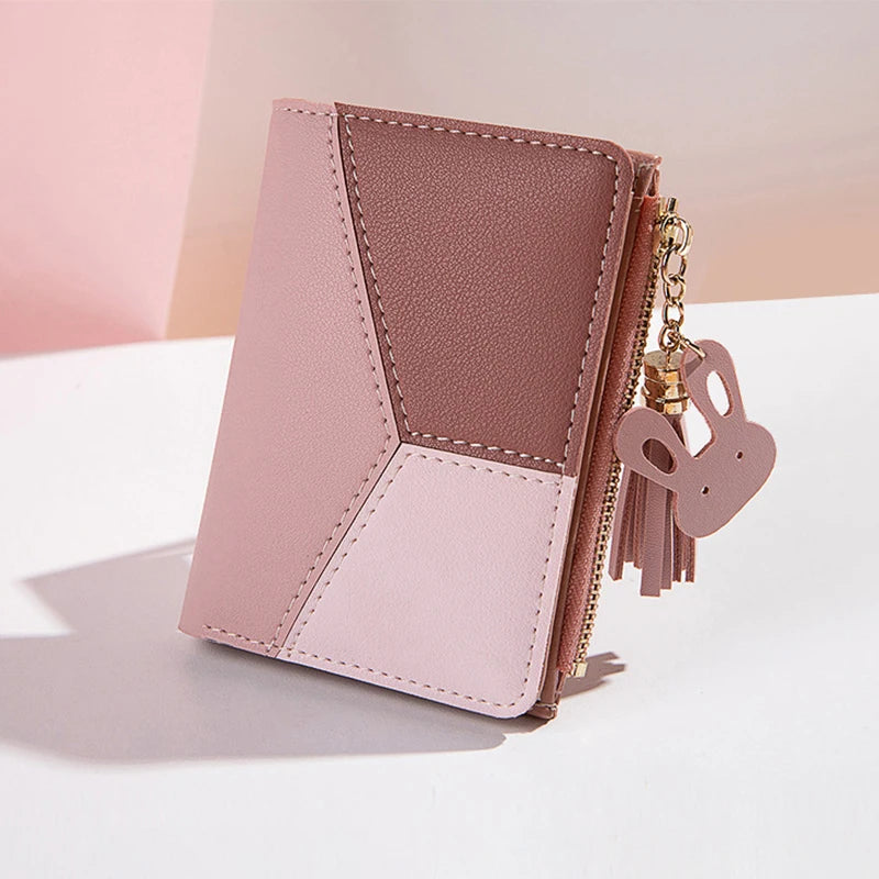 Women's PU Leather Wallet Women's Leather Wallet Women's Purses Card Holder Foldable Portable Lady Coin Purses