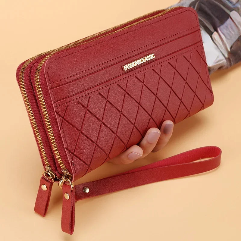 Portefeuille Long Femme | Gland Décoratif | Porte-Monnaie & Porte-Cartes | Cuir PU | Clutch