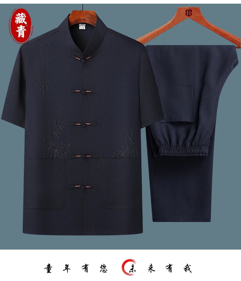 Ensemble chemise à manches courtes et pantalon pour homme
