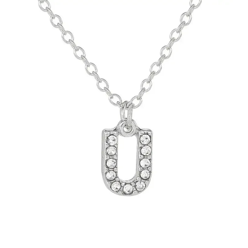 Fashionable Shiny A-Z Letter Pendant Charm Necklace 26 Initial Alphabet Name Clavicle Chain Party Jewelry Gift