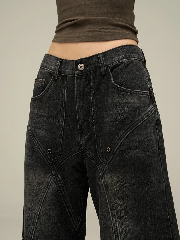 Baggy Jeans Men's American Style Personality Vintage Wide Leg Trousers All-Match Washed Fashion Streetwear Handsome Cool Pants
