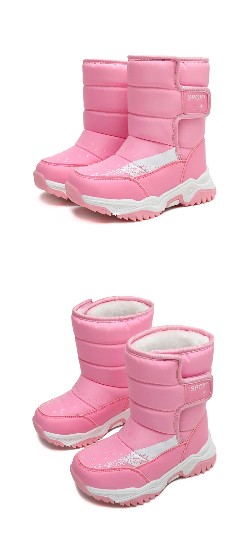 Bottes de Neige Enfants Princesse Élégantes | Imperméables Peluche | Garçons & Filles | Hiver Outdoor