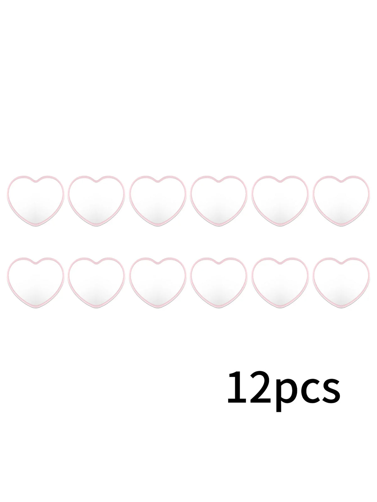 12 Heart-Shaped Mini Mirrors, Polished Surface, Plastic Frame, Tabletop Display, Unscented, Floral Theme, Portable, No Electricity Required, Stylish Tabletop Mirror | Durable Mirrors, Cute Compact Mirrors, Perfect for Birth