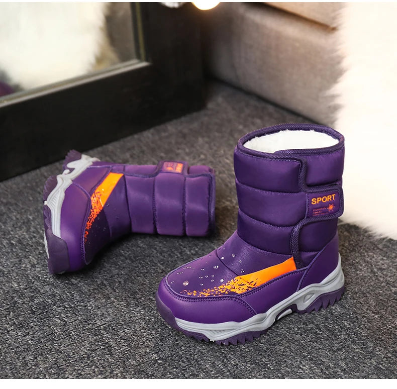 Bottes de Neige Enfants Princesse Élégantes | Imperméables Peluche | Garçons & Filles | Hiver Outdoor
