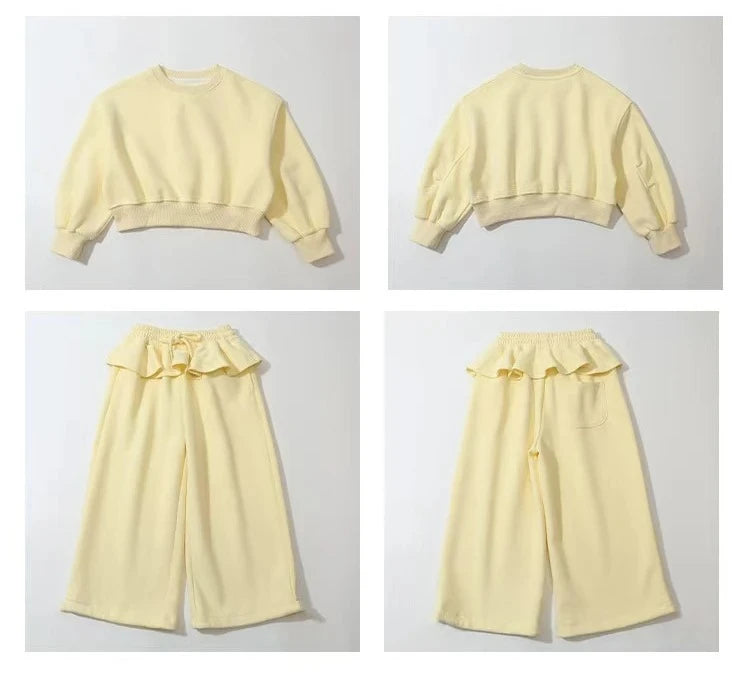 Girls' Set 2026 Spring and Autumn New Sports Ballet Style Children's Hoodie and Pants Stylish Two-piece Set Fashionable Outfit