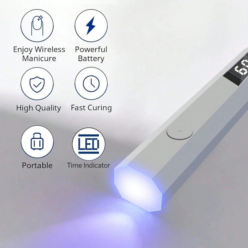 Lampe UV LED Portable pour Ongles en Gel | Rechargeable | Support de Bureau | Nail Art