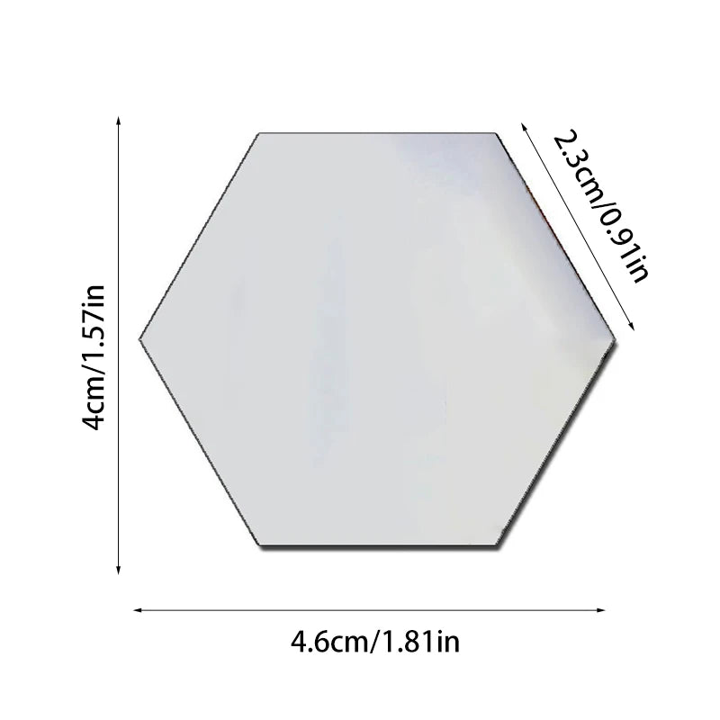 Hexagonal Mirror Wall Decals | Self-Adhesive 3D Acrylic Decorative Mirrors | Creative Wall Decals for Living Rooms and Bedrooms