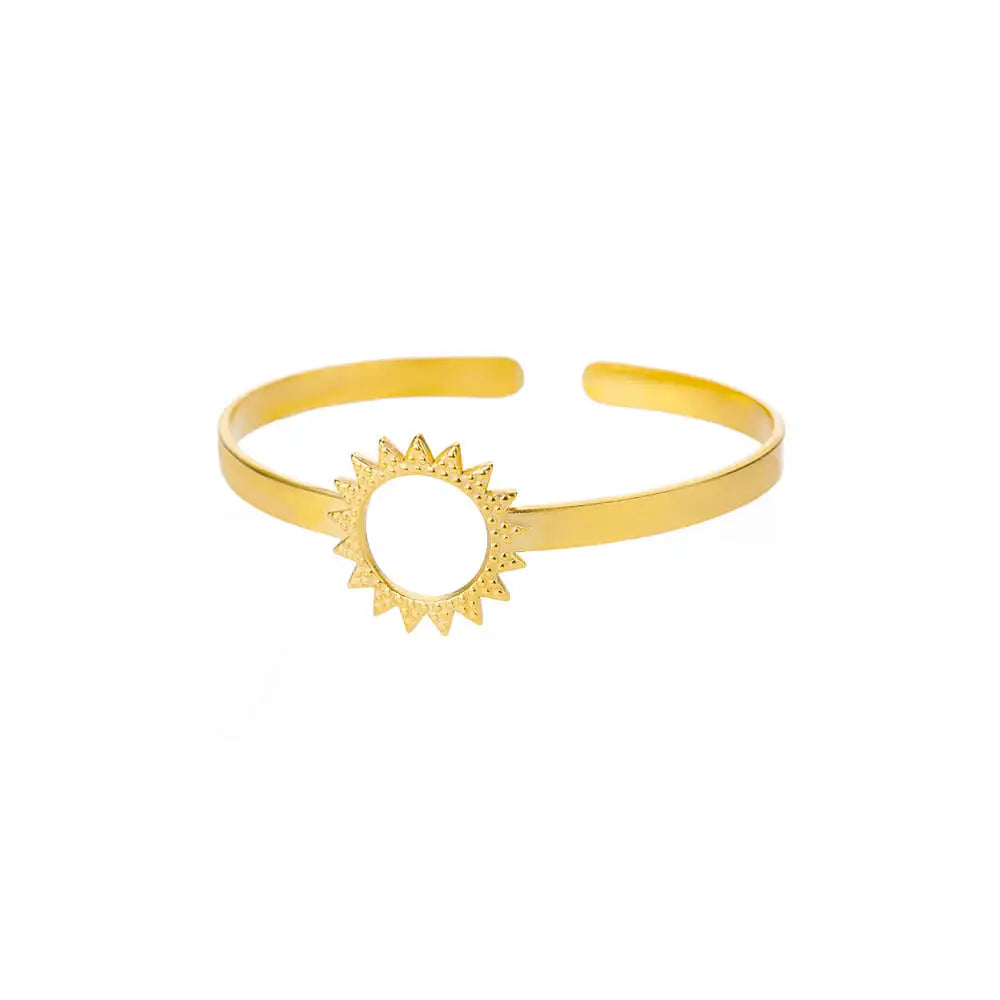 Exquisite Classic Bump Pattern Opening Bangles Bracelet For Women Cuff Bracelet Gold Color Stainless Steel Hand Ornament Gift