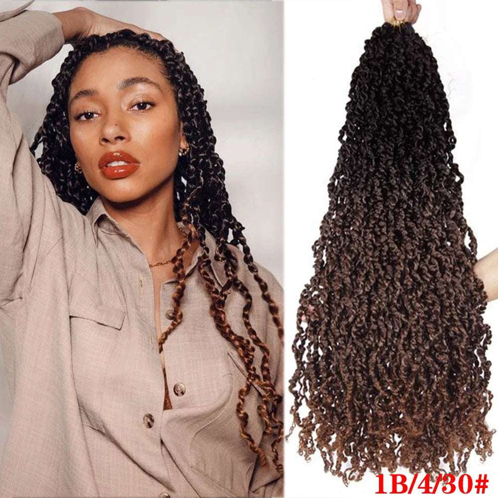 Tresses Crochet Senegalese Twist Bouclées Longues | Ombre Brun Blonde | Pré-Loop | Passion Twist | Synthétique