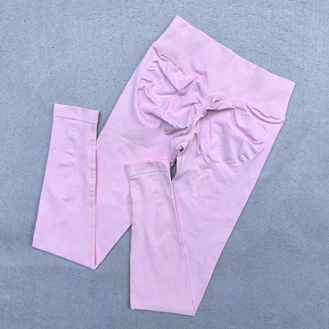 Legging Yoga Sans Couture Femme | Scrunch Butt Lifting | Gym & Sport | Taille Basse Côtelée