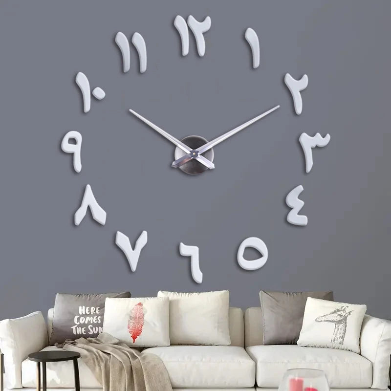 Horloge Murale Miroir Numérique Moderne | Grand Format | Décoration Salon & Bureau