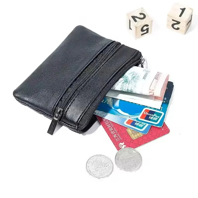 Porte-Monnaie Mini Femme & Homme | Fermeture Éclair | Cuir | Porte-Clés & Petite Monnaie (v2)