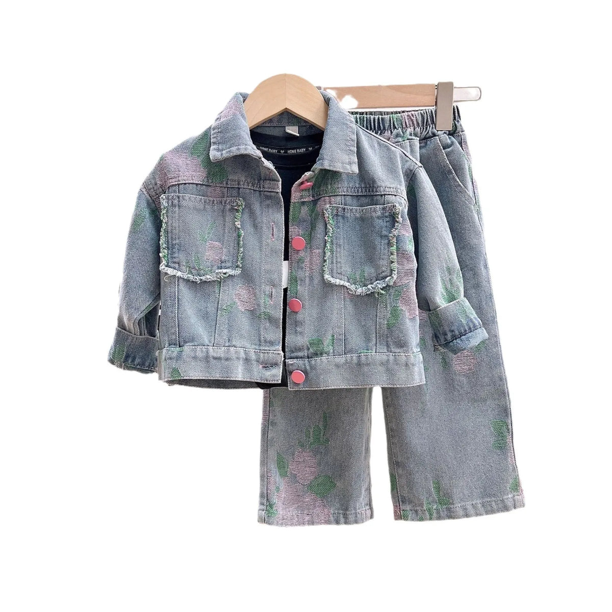 Ensemble Fille 2025 Printemps-Automne | Veste Jean & Jean Droit | Tenue Mode Enfant