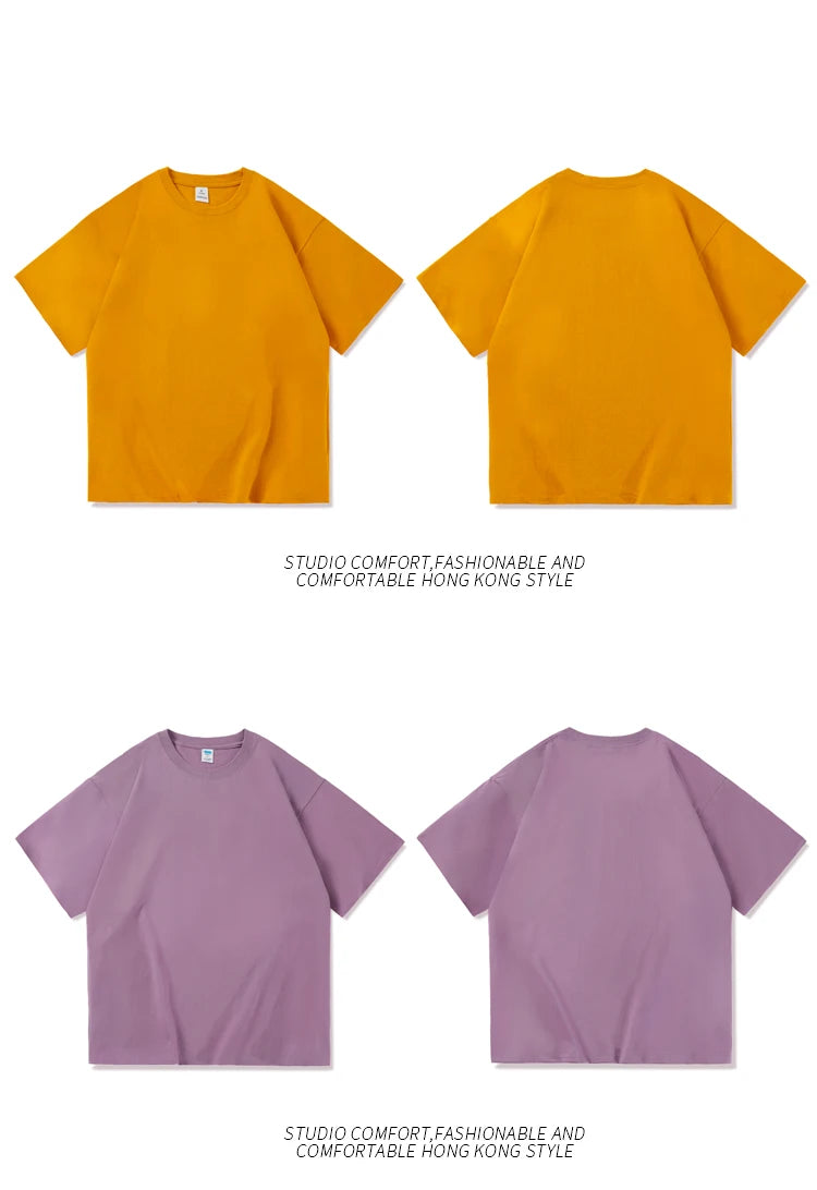 T-shirt ample uni en coton pour homme | Manches courtes | S à 5XL