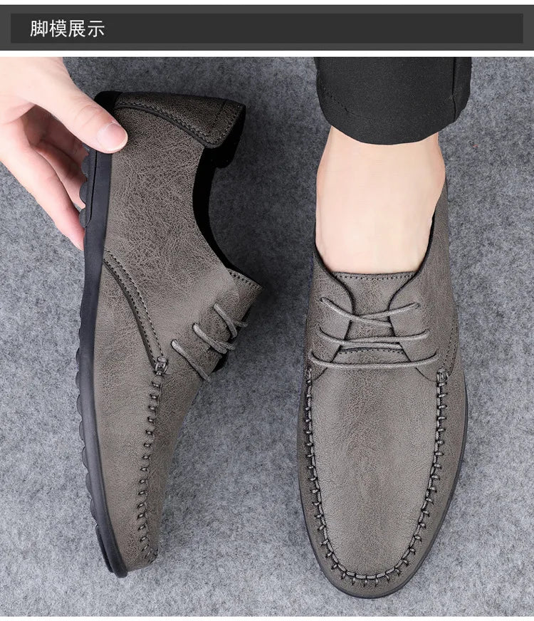 Mocassins Homme Mariage | Cuir Fendu Blanc | Chaussures Conduite Légères | Slip-On Casual Élégant 2026