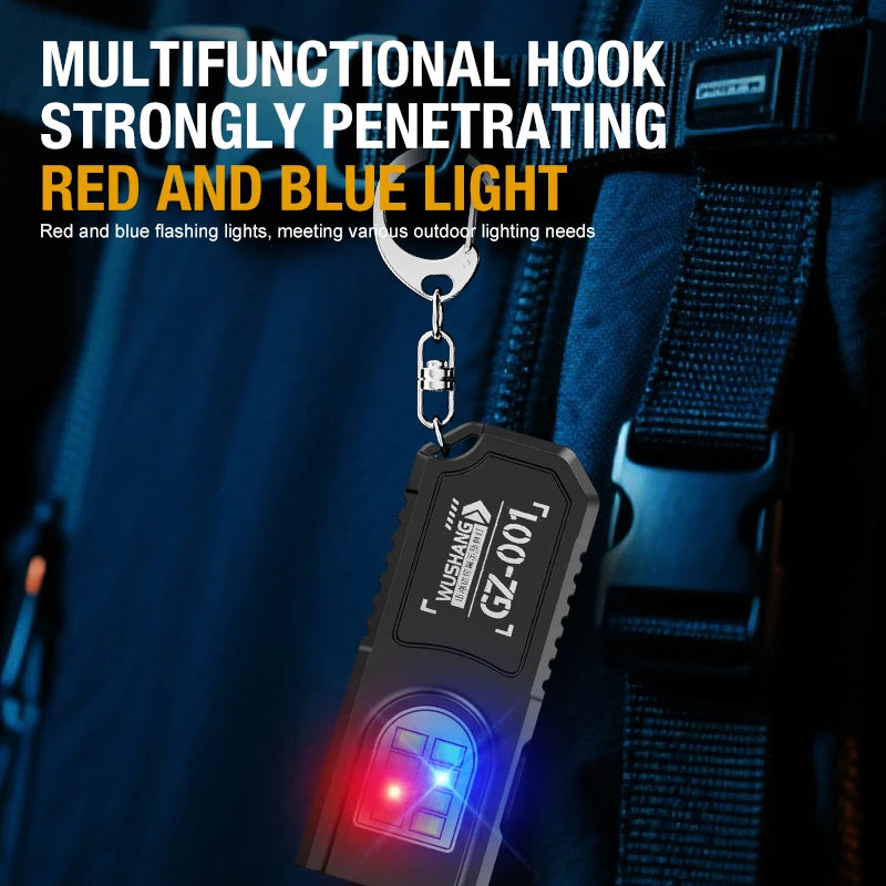 Lampe Torche Porte-Clés LED COB Rechargeable USB | Clip Stylo & Base Magnétique | Mini Lanterne Outdoor