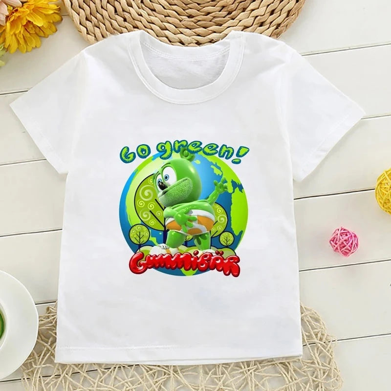 Boys T-shirts Size 2-10T Baby Boys Girls Gummy Bears T-Shirt Cartoon Funny Casual Kids Clothes Summer Harajuku Children's Clothing