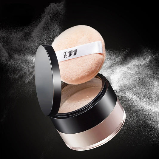 Hydrating Flawless Setting Powder, Natural Nude Finish Oil Control Strong Concealer for All Skin Types Fine Powdery Face Makeup