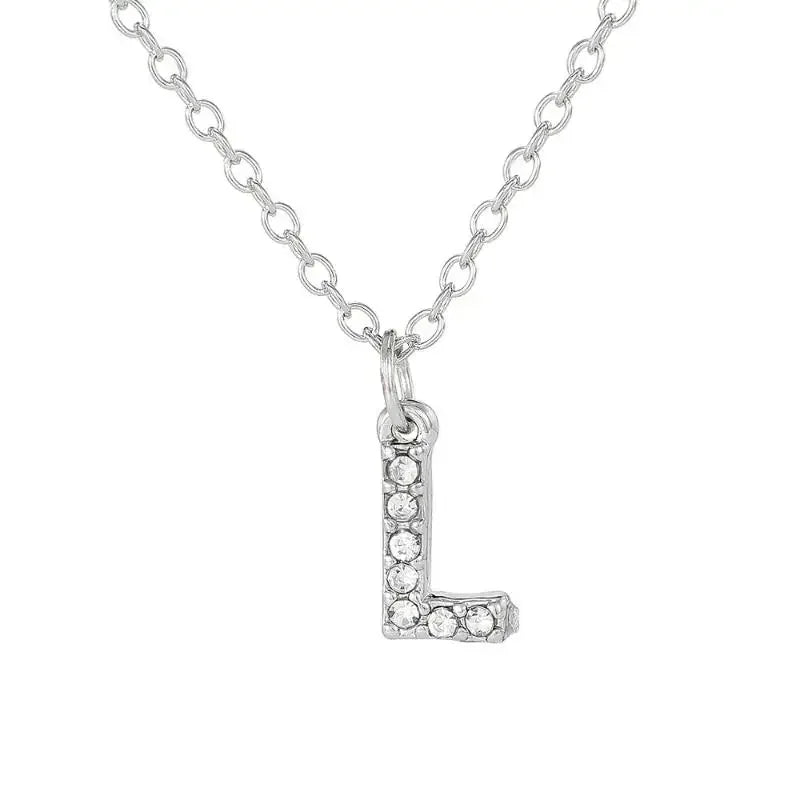 Fashionable Shiny A-Z Letter Pendant Charm Necklace 26 Initial Alphabet Name Clavicle Chain Party Jewelry Gift