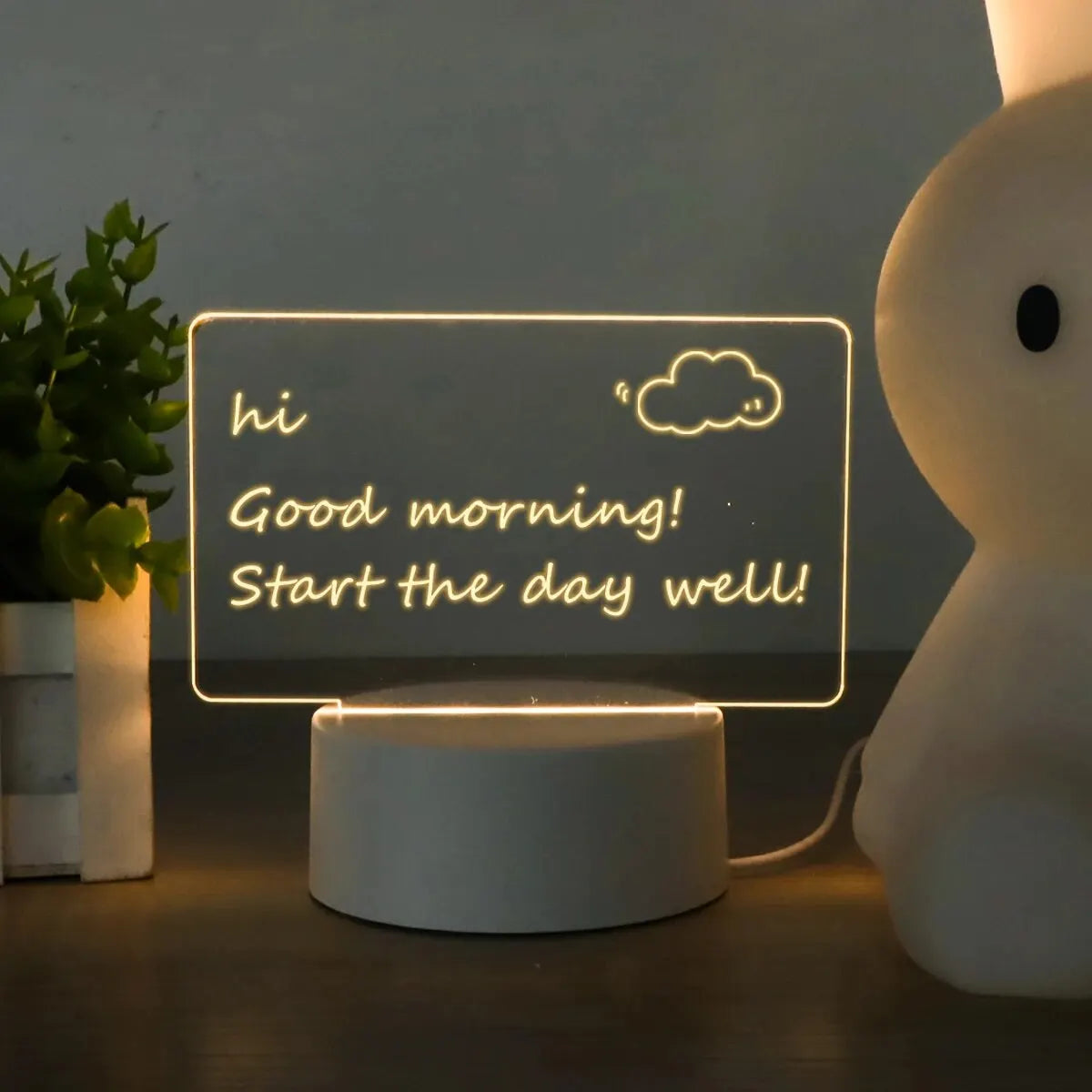 Lampe de Bureau Décorative USB | Tableau de Messages avec Stylo | Veilleuse de Chevet | Décoration Intérieure
