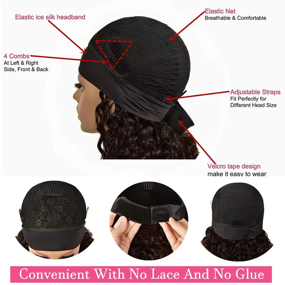 Kinky Curly Glueless Wigs for Women Human Hair Wear and Go Glueless Wig Human Hair 4X4 Lace Front Wig Curly Wig Human Hair