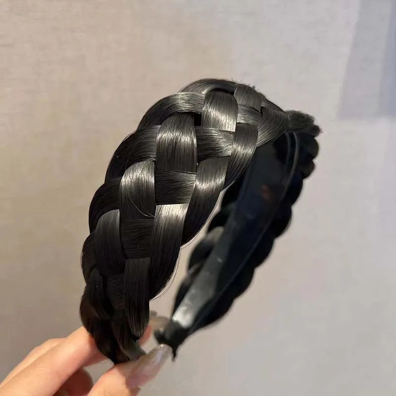Wig Braided Headband Five-Strand Braided Wide-Brimmed Hairband Women's Hair Accessories
