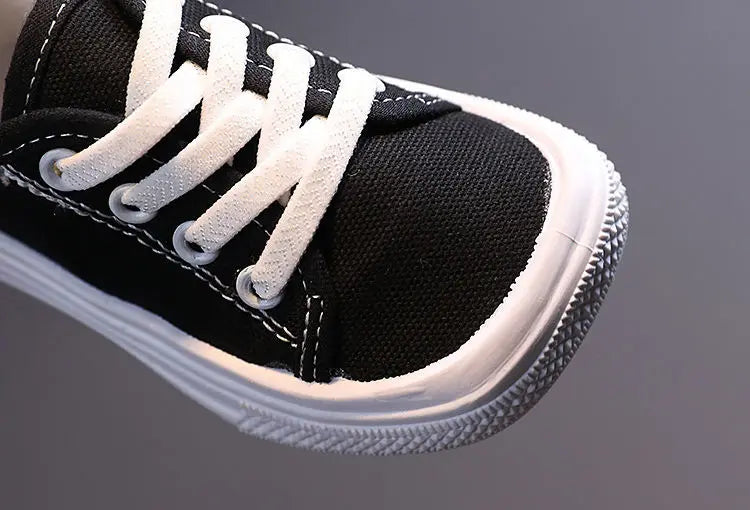 Kids Non-slip Comfort Sneakers, Toddlers Tennis Shoes, Children's Sport Canvas Shoes, Lace-up Girls Flat Boys Casual Shoes
