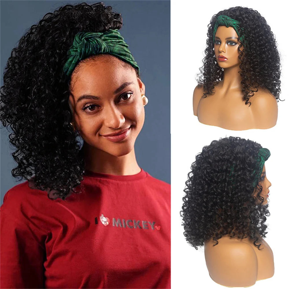 Perruque Headband Tresses Africaines Synthétique | 3 Brins | Queue de Cheval | Couvre-Cheveux | Fibre | Femme
