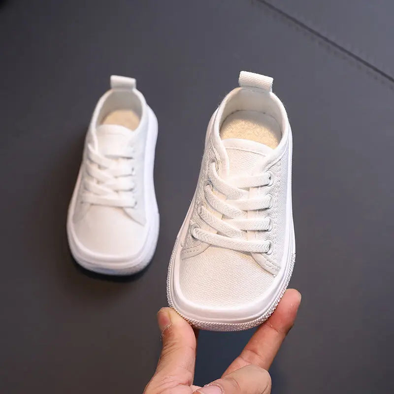 Kids Non-slip Comfort Sneakers, Toddlers Tennis Shoes, Children's Sport Canvas Shoes, Lace-up Girls Flat Boys Casual Shoes