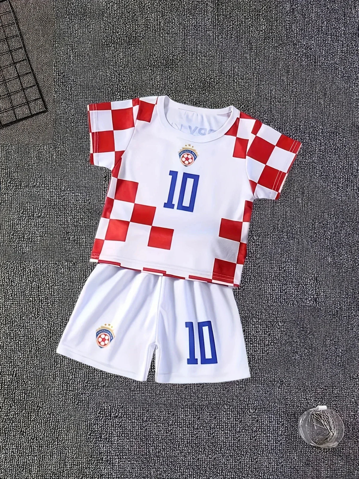Two-Piece Summer Messi and Ronaldo Shirt 3D Printed Children's Football Training Set Boys Breathable Sweat-Absorbent Sportswear