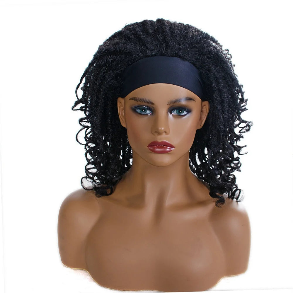 Perruque Headband Tresses Africaines Synthétique | 3 Brins | Queue de Cheval | Couvre-Cheveux | Fibre | Femme