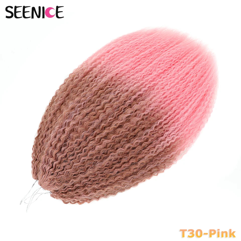 Extensions Crochet Kinky Curly Twist | Ombre Blonde | Water Wave | Synthétique | 20 Pouces | Femme