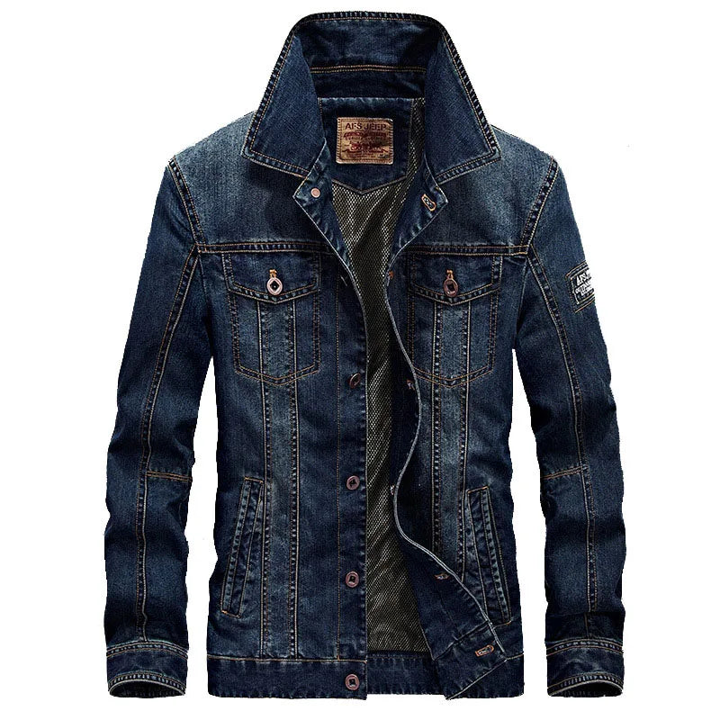 High Quality Men's Denim Jacket Coat 5XL Oversized Overcoat Spring Autumn Retro Cowboy Jacket Men Clothing Casual Outerwear