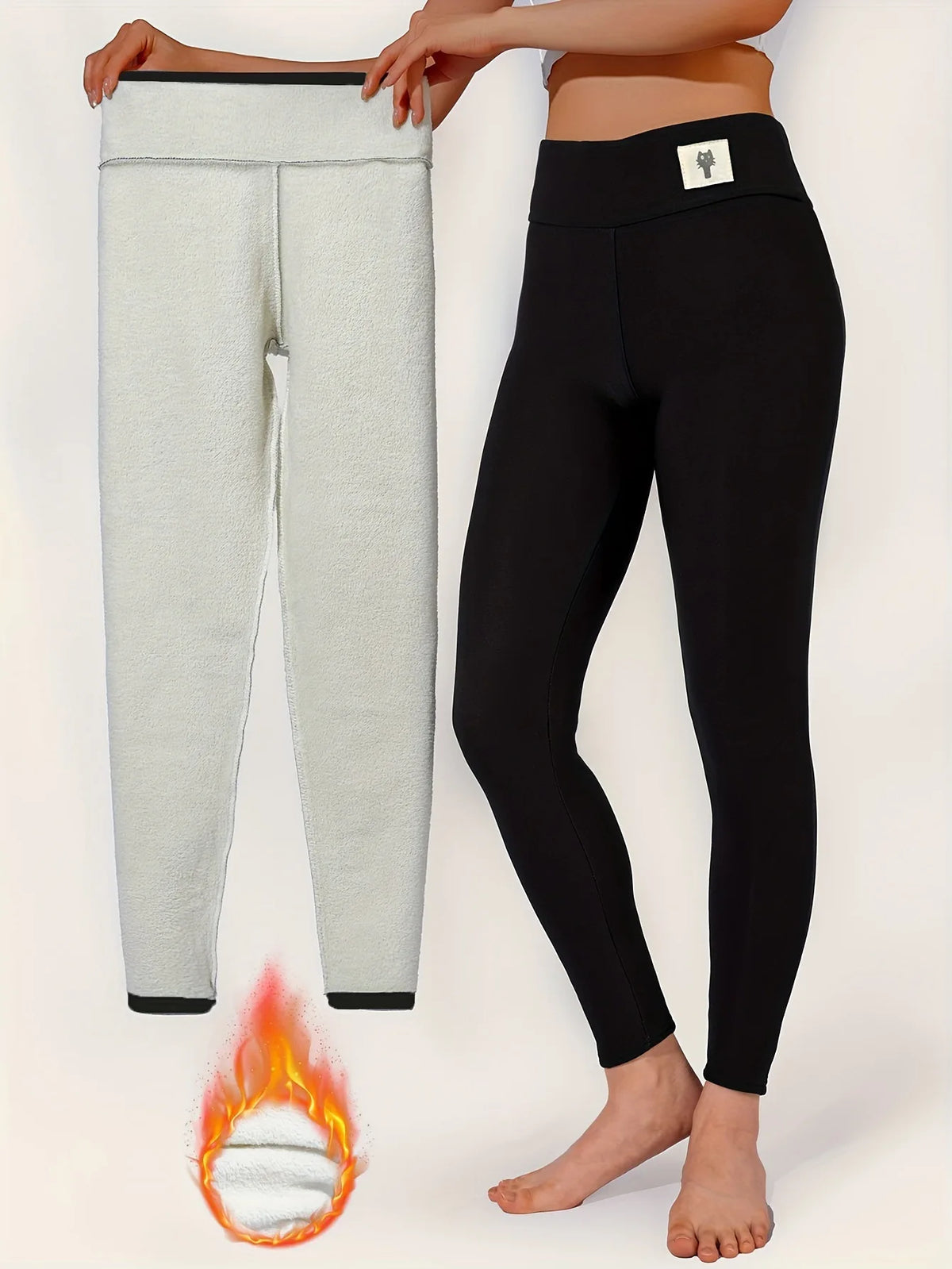 Legging Femme Hiver Épais Chaud | Agneau Cachemire | Taille Haute Polaire | Slim Velours