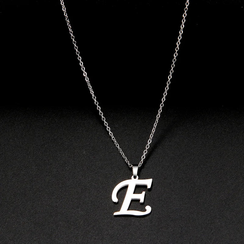 Collier Initiale Grand Alphabet A-Z | Acier 316L Minimaliste | Pendentif Femme | Cadeau Bijou