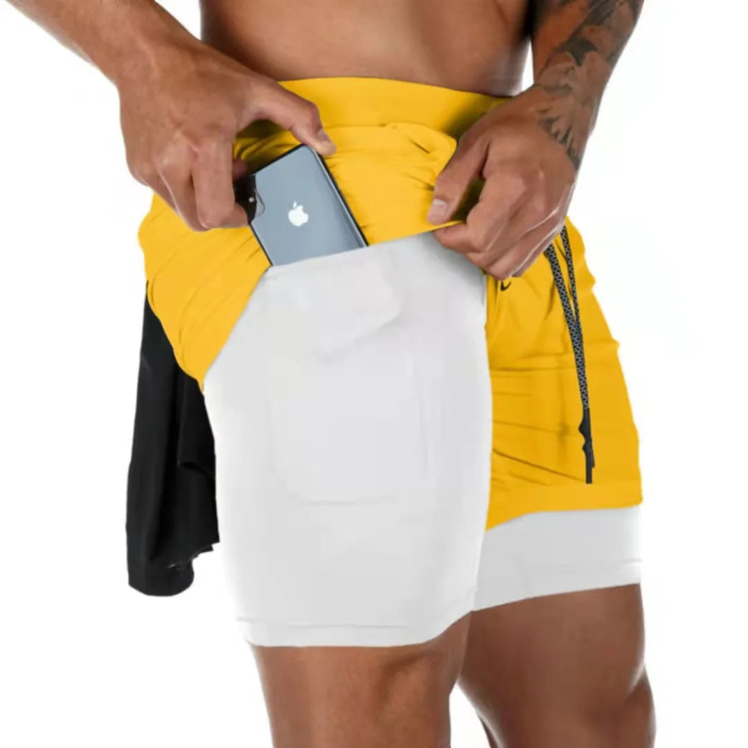 Short de sport uni pour homme | Polyester