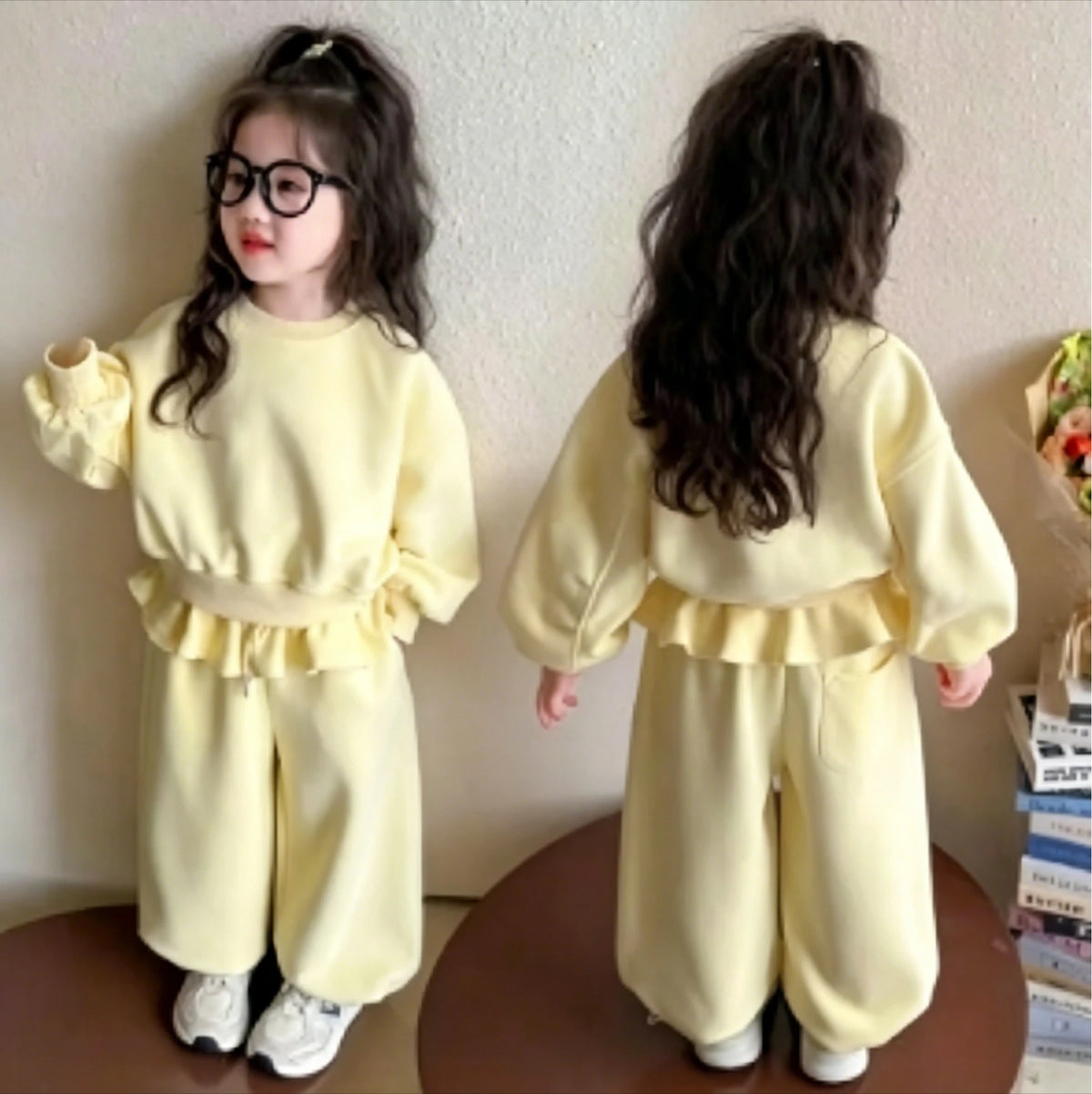 Girls' Set 2026 Spring and Autumn New Sports Ballet Style Children's Hoodie and Pants Stylish Two-piece Set Fashionable Outfit