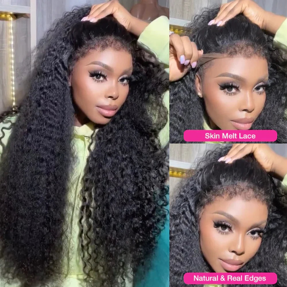 Perruque Lace Front Kinky Curly | 13x4 & 13x6 | Cheveux Humains | Frontal Lace Naturel