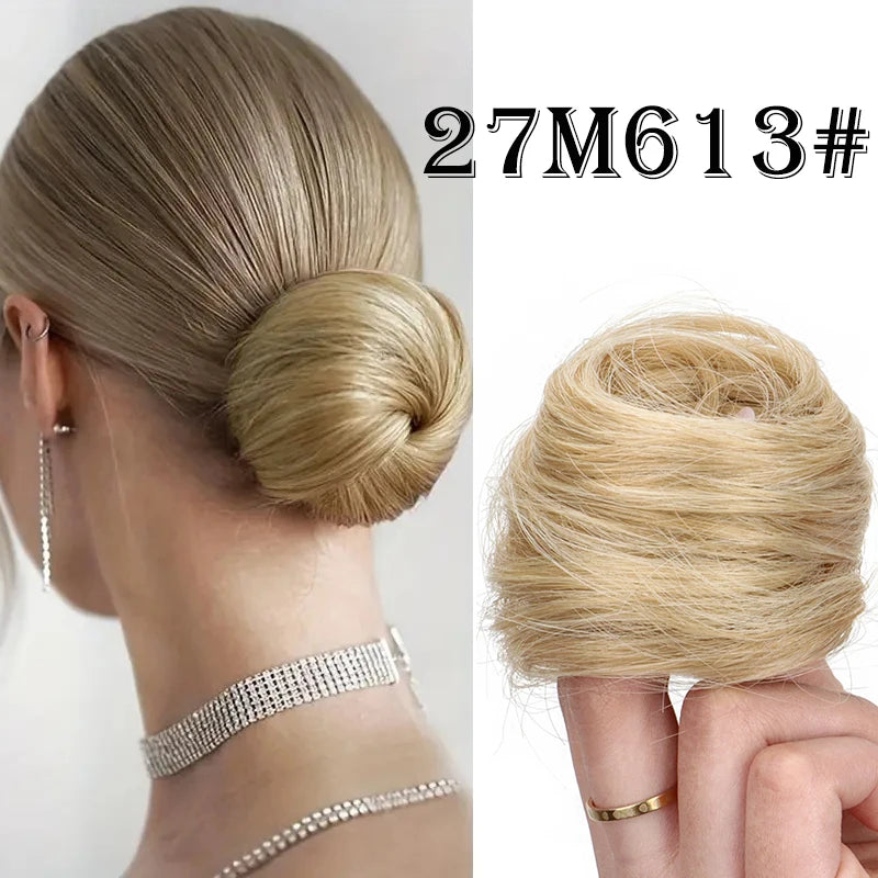 WIGSIN Synthetic Messy Donut Hair Buns Updo Chignon with Elastic Hair Extension for Women Daily Lazy Hair Accessories