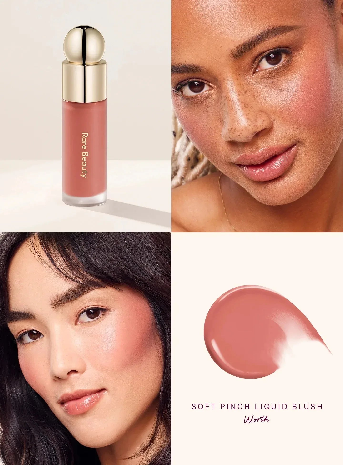 Rare Beauty Love Encourage Believe Virtue Hope Grateful Happy Joy Lucky Worth Blush Plump Seamless High-impact Weightless Makeup