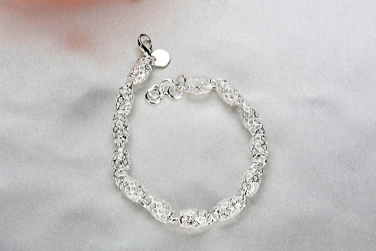 Bracelet Argent 925 Zirconia Géométrique | Chaîne Link Charme | Cadeau Noël & Bijou Femme