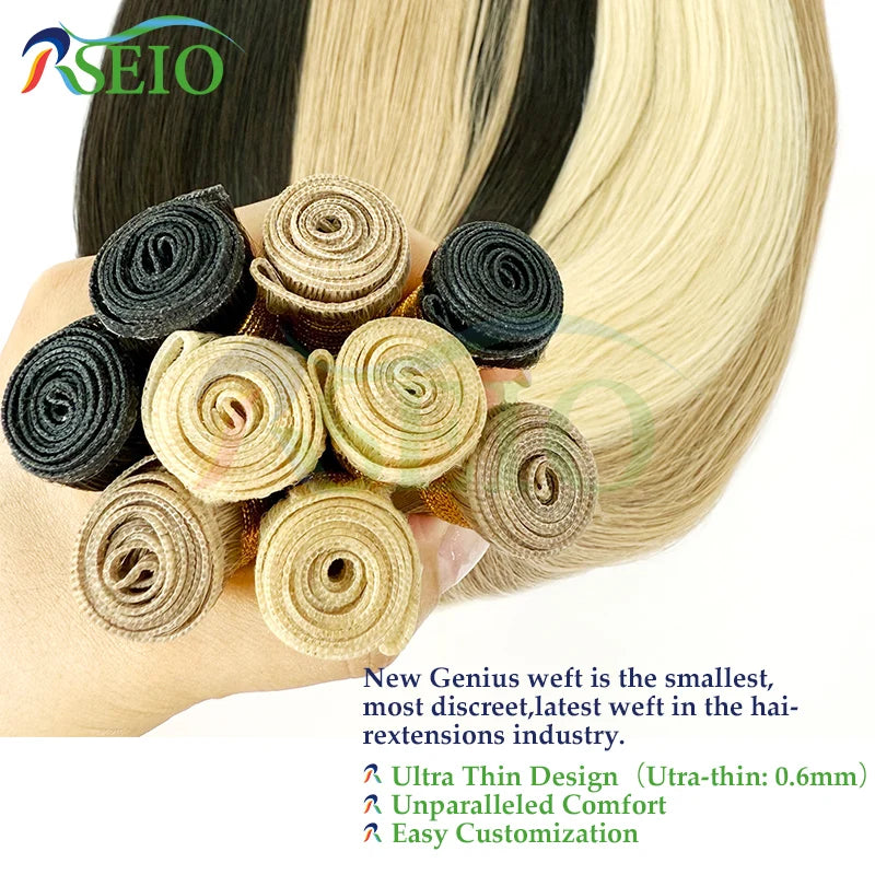 Tissage Weft Cheveux Humains Remy Naturel | 14-26 Pouces | Bouclable | Blonde & Lisse | Salon