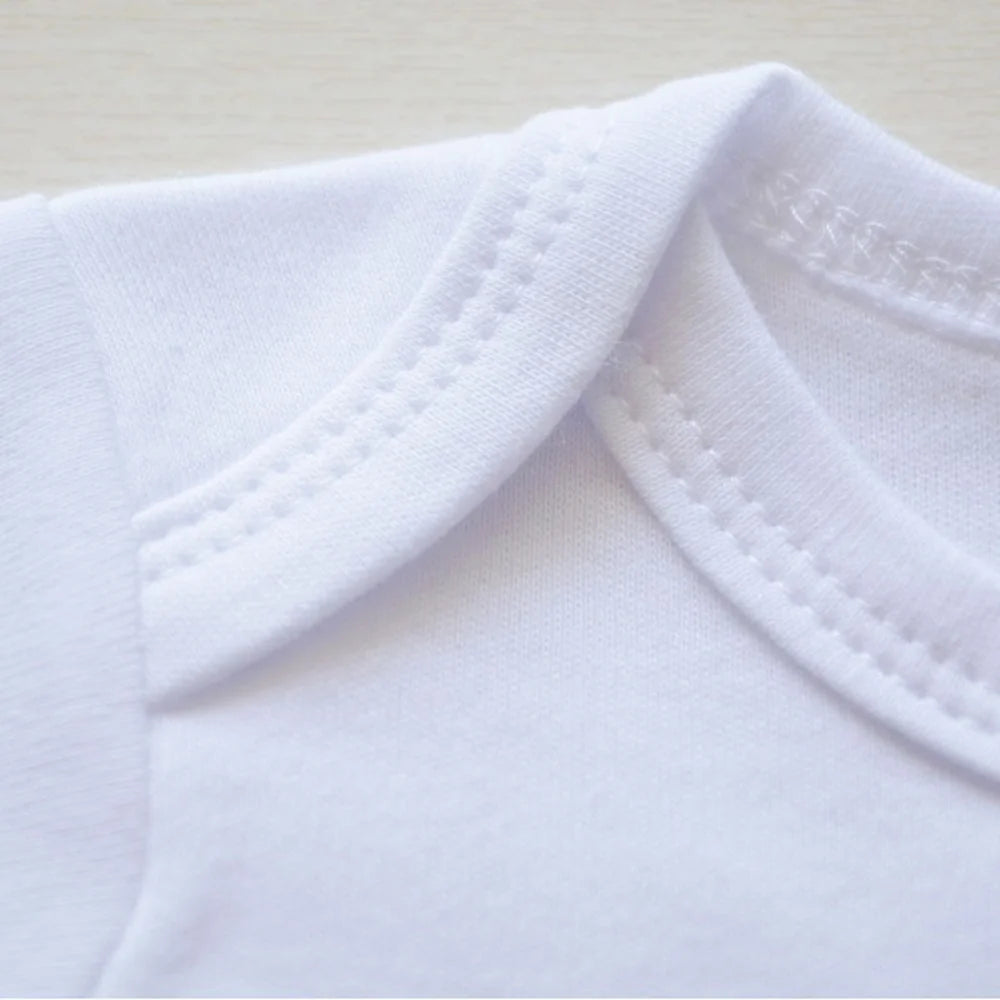 Lot 3 Bodys Bébé | 100% Coton | Nouveau-Né Été | Combinaison Romper | Blanc (v2)