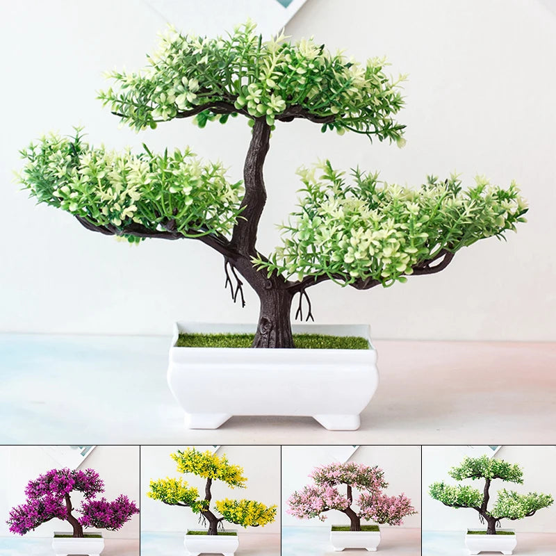 Bonsaï Artificiel Pot | Arbre Faux Fleurs | Décoration Bureau, Salon & Hôtel
