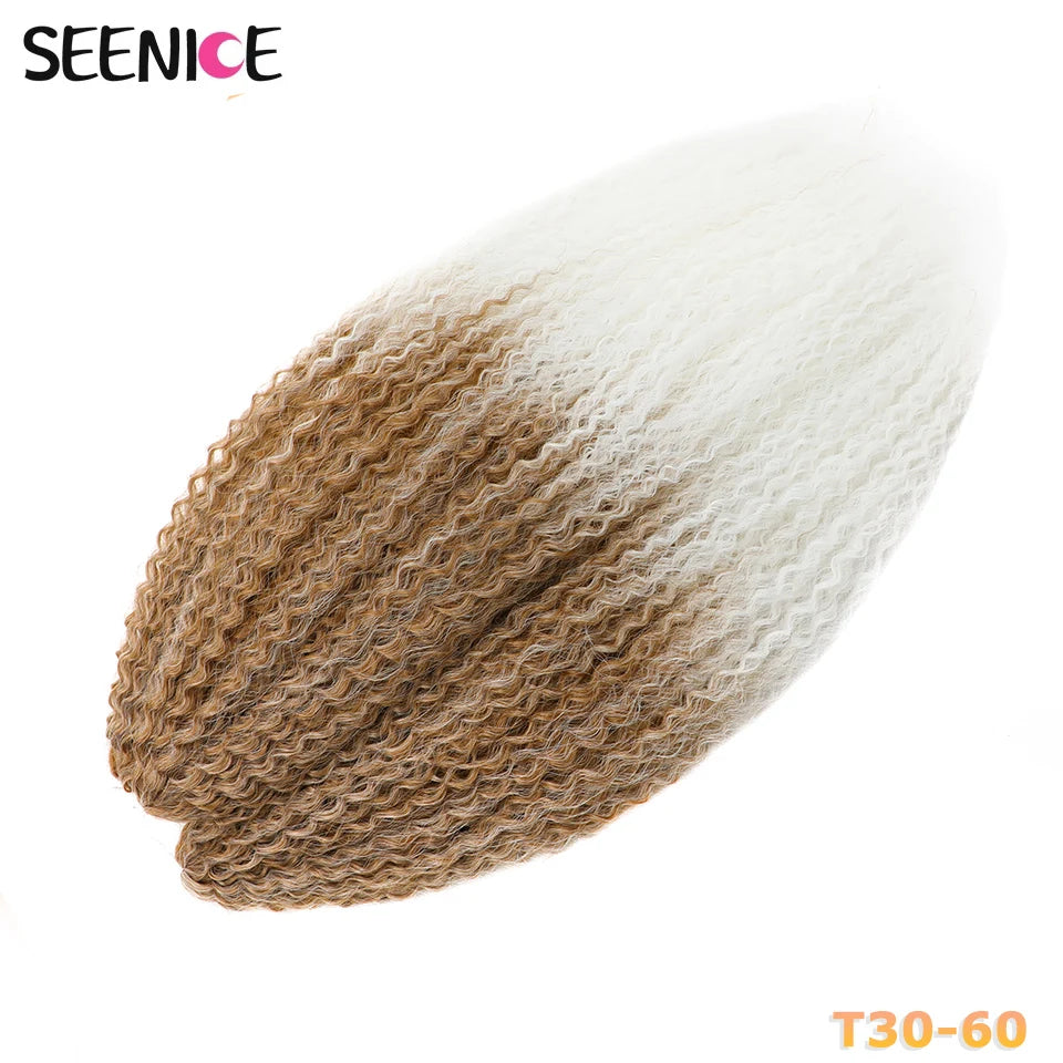 Extensions Crochet Kinky Curly Twist | Ombre Blonde | Water Wave | Synthétique | 20 Pouces | Femme