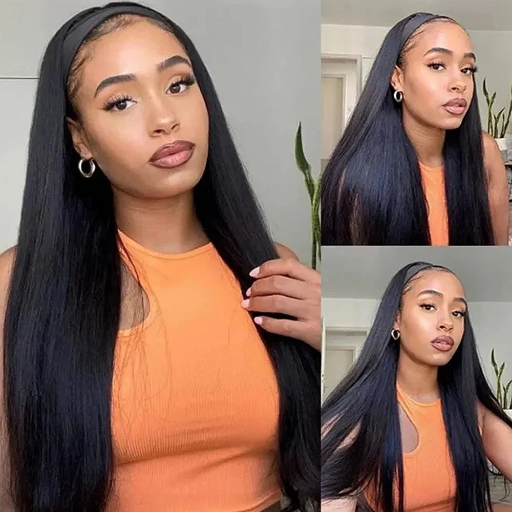 Perruque Bone Straight 200% Densité | 5x5 & 13x6 HD Lace | Glueless Wear & Go | Brésilienne Noir Naturel