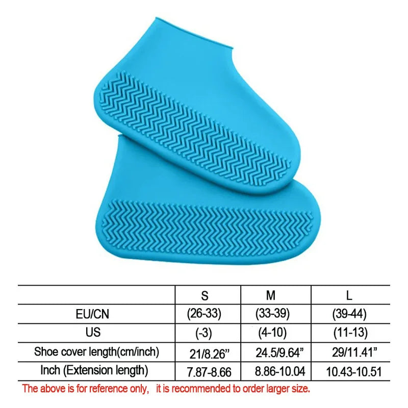 Couvre-Chaussures Pluie Silicone | Imperméable Antidérapant Réutilisable | Adulte & Enfant | Portable