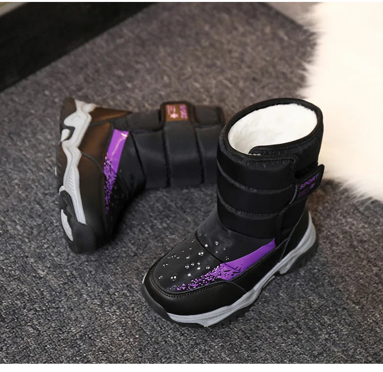 Bottes de Neige Enfants Princesse Élégantes | Imperméables Peluche | Garçons & Filles | Hiver Outdoor