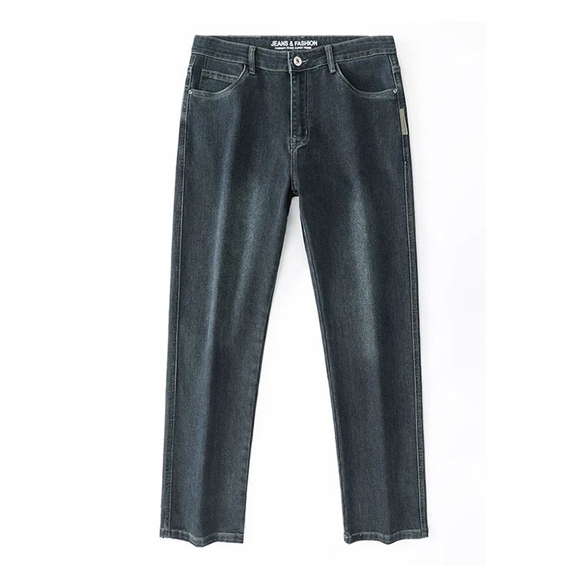 Jean droit ample en denim pour homme | Taille mi-haute