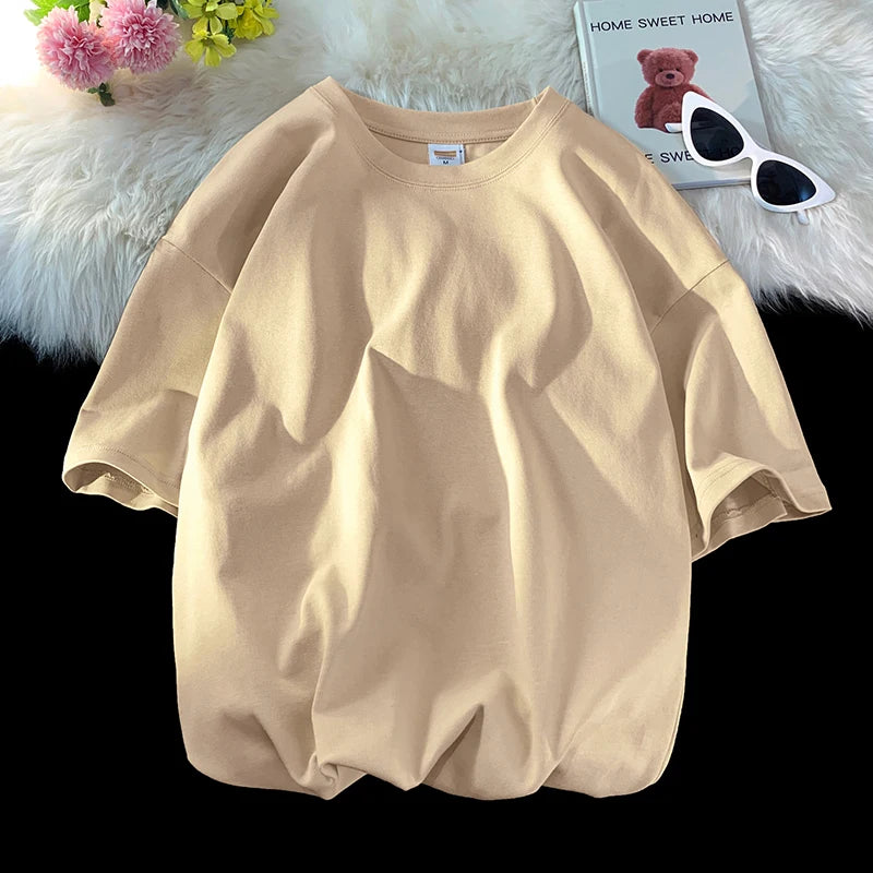 T-shirt ample uni en coton pour homme | Manches courtes | S à 5XL